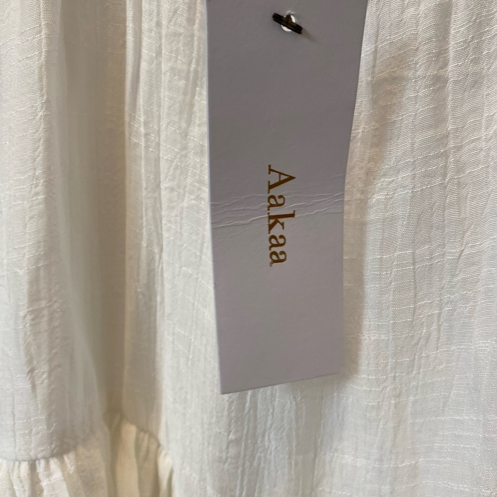 Ladies Aakaa Tiered Beachy Dress Adjustable Tie Shoulder Straps Size Large New - Picture 7 of 9